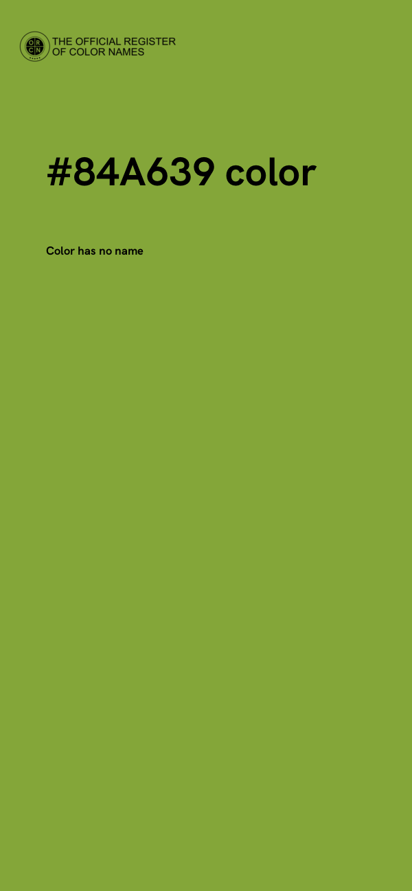 #84A639 color image