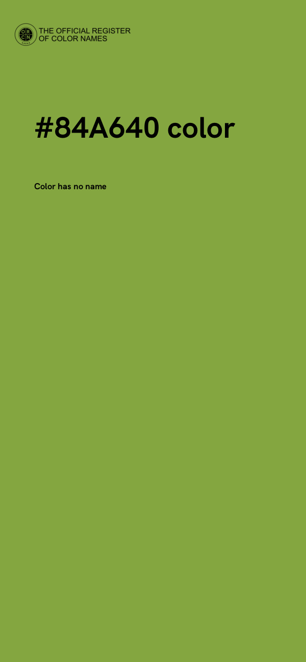 #84A640 color image