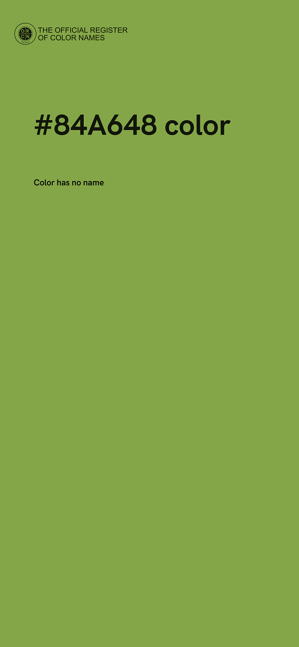 #84A648 color image
