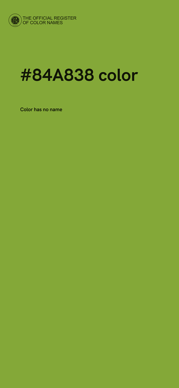 #84A838 color image