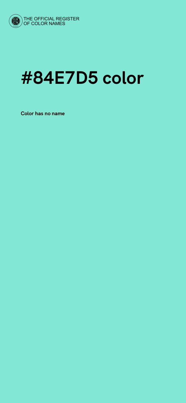 #84E7D5 color image
