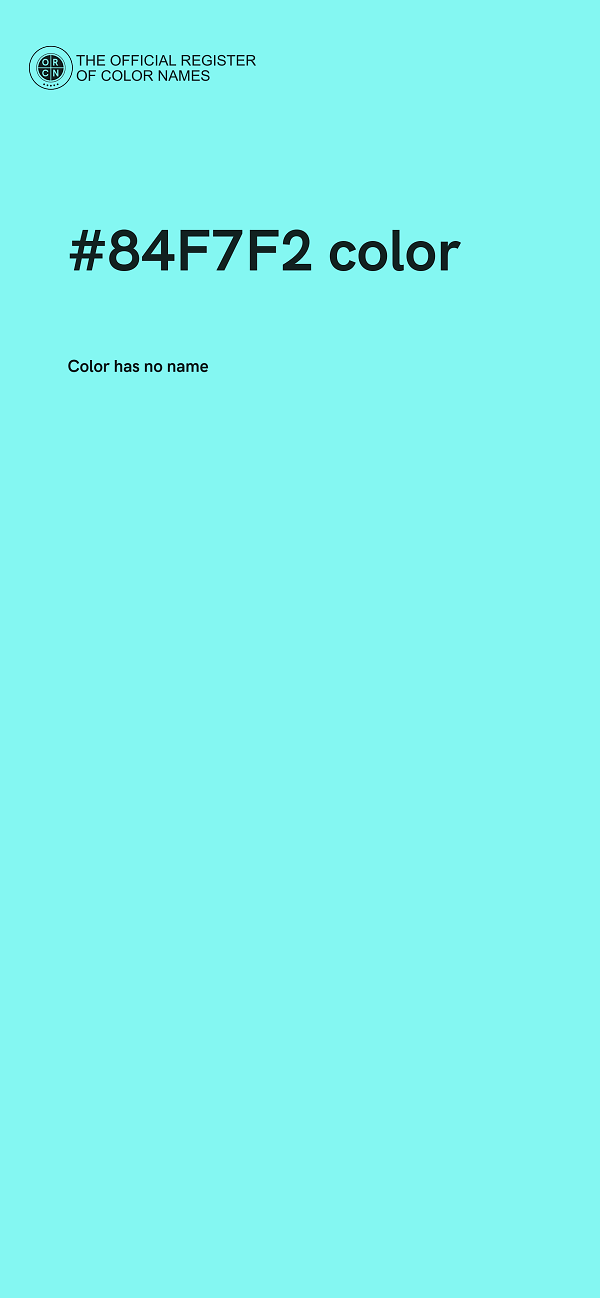 #84F7F2 color image
