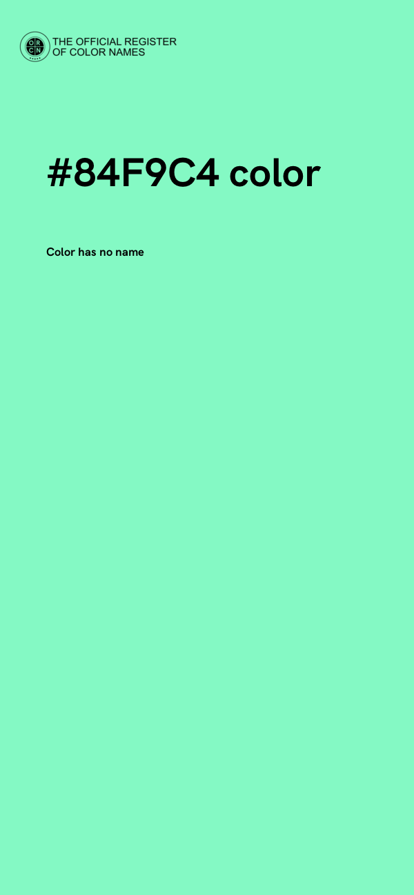 #84F9C4 color image