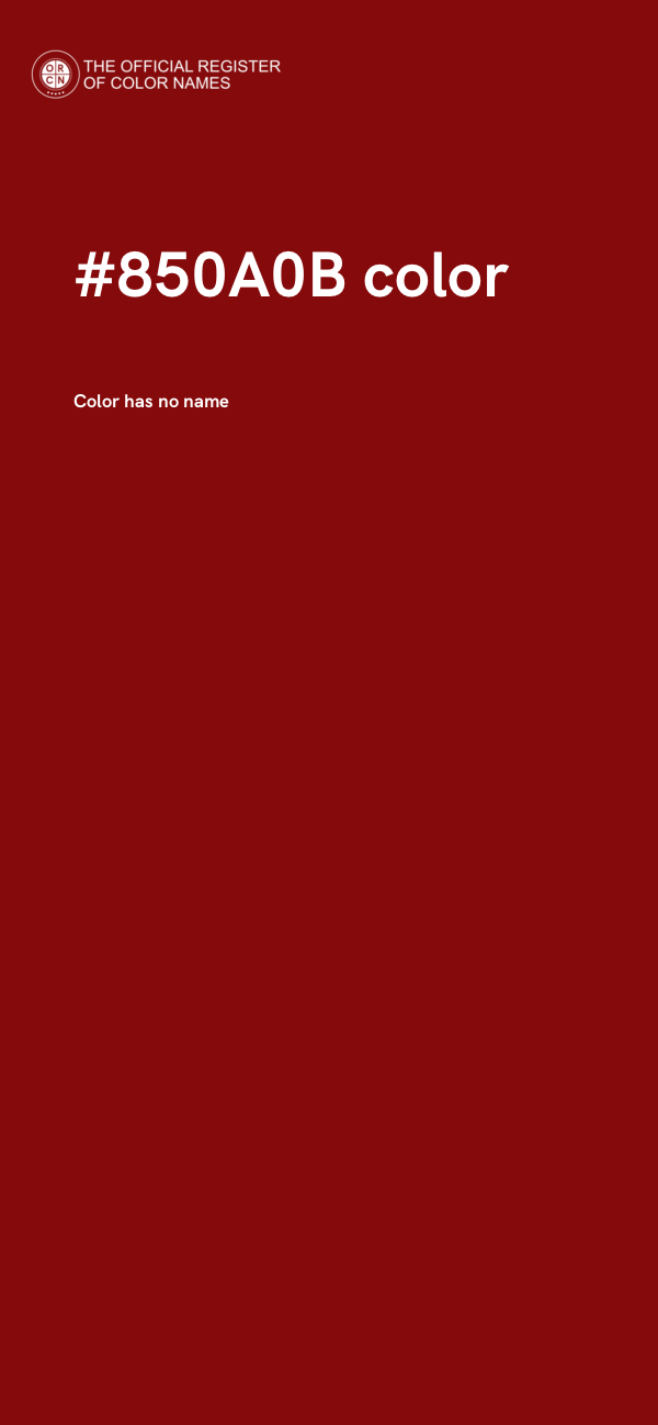 #850A0B color image
