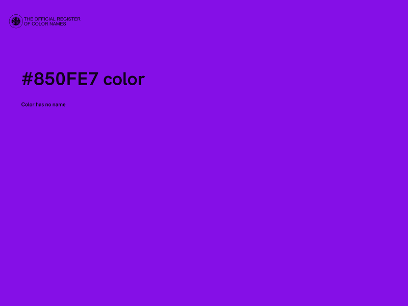 #850FE7 color image
