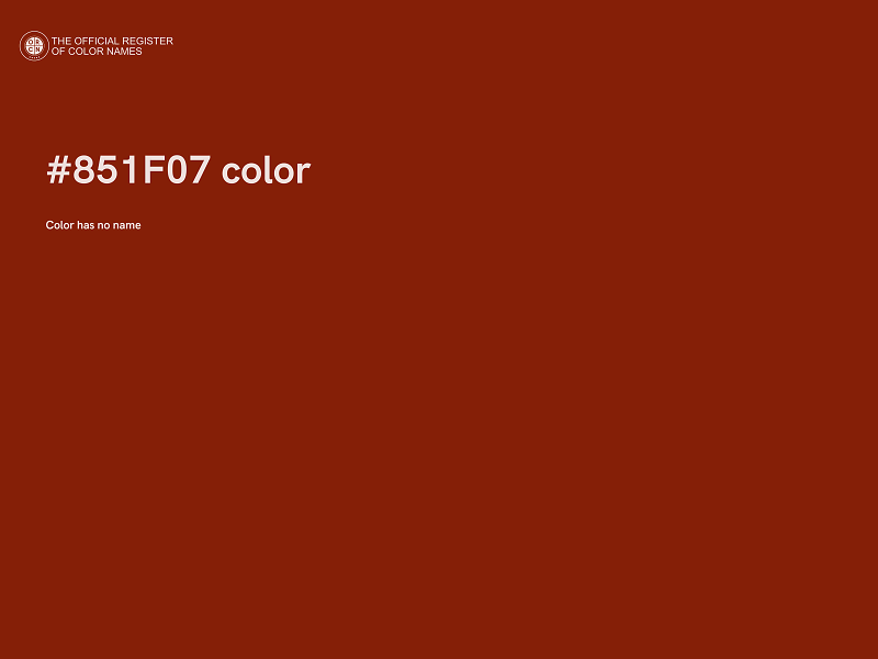 #851F07 color image