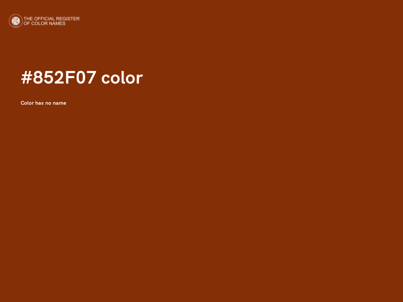 #852F07 color image