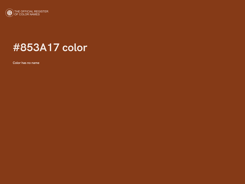 #853A17 color image