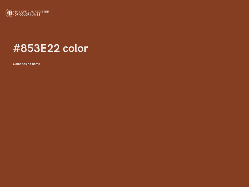 #853E22 color image
