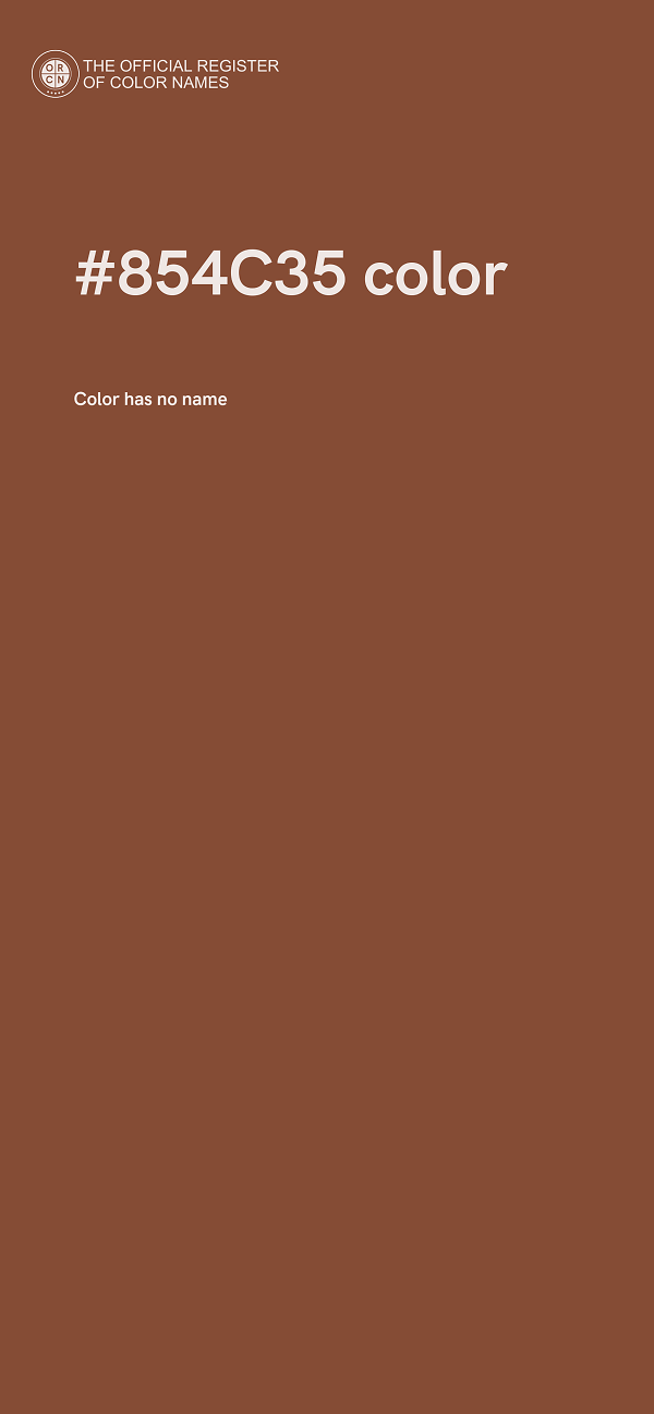 #854C35 color image