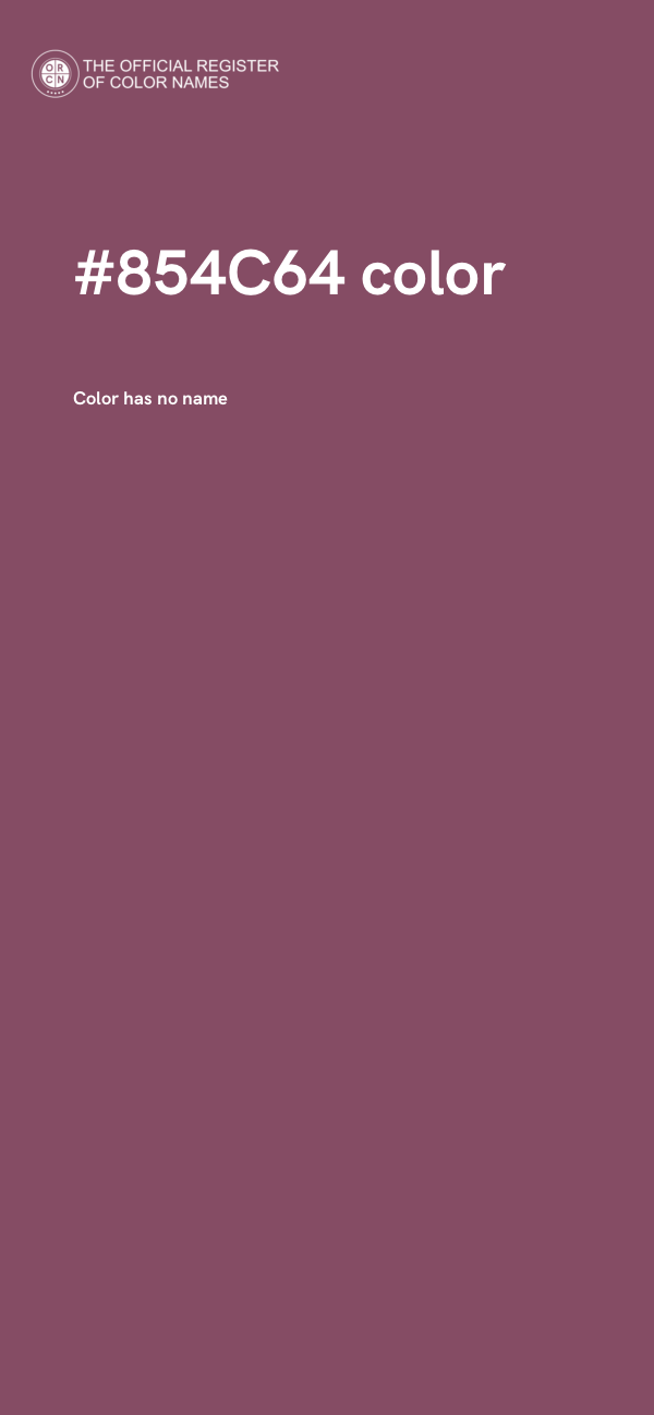 #854C64 color image