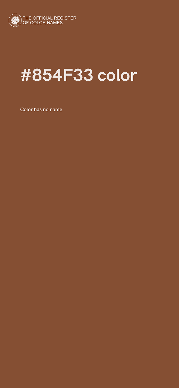 #854F33 color image