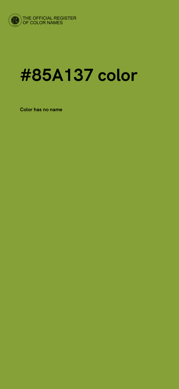 #85A137 color image