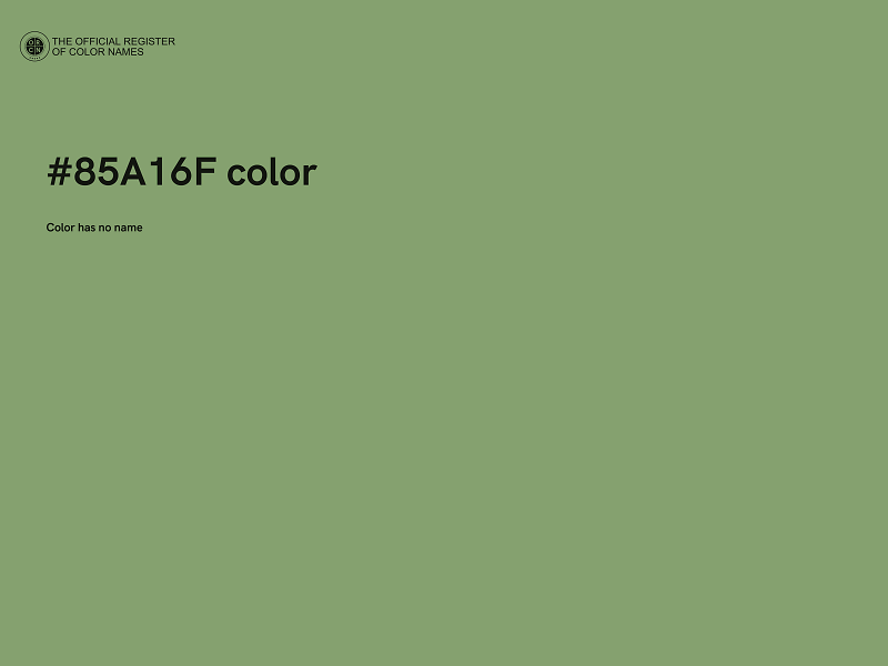 #85A16F color image