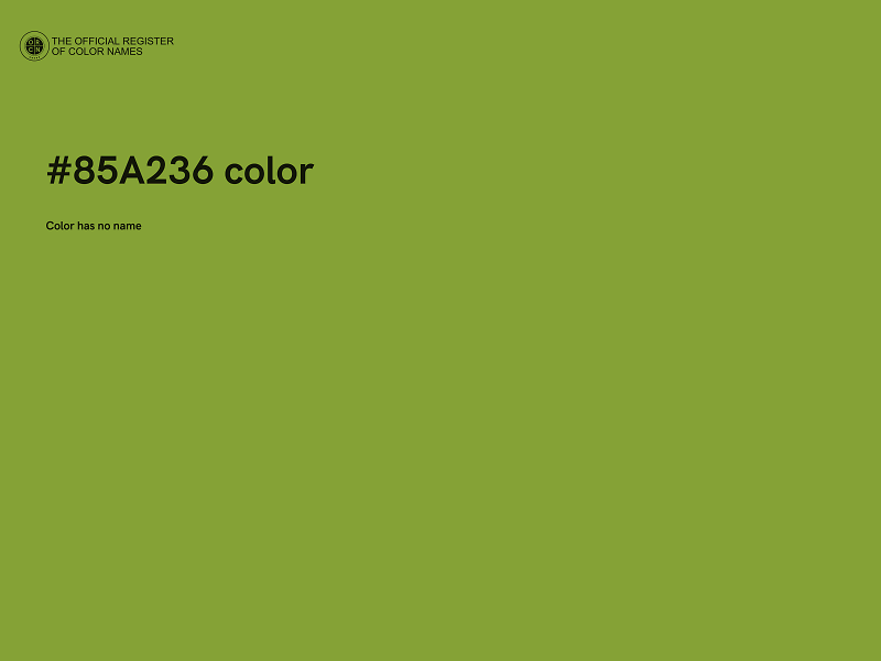 #85A236 color image