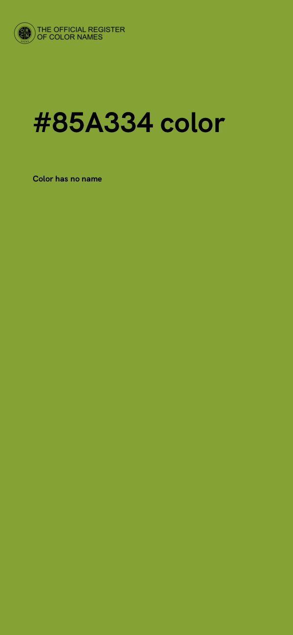 #85A334 color image