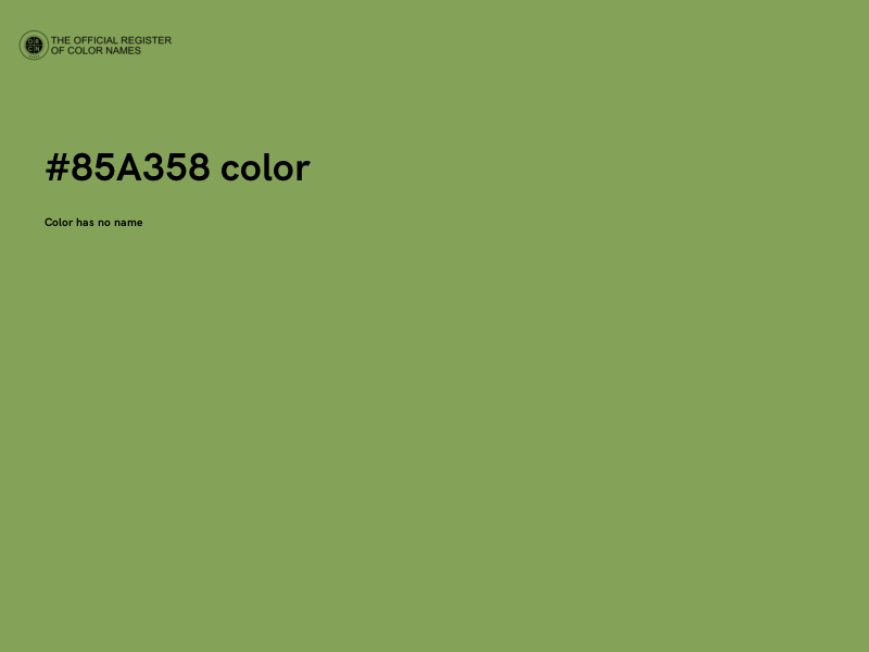 #85A358 color image