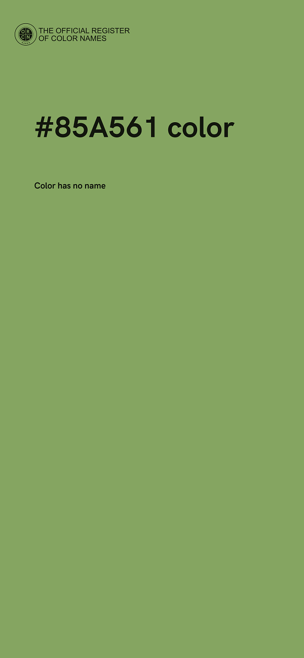 #85A561 color image