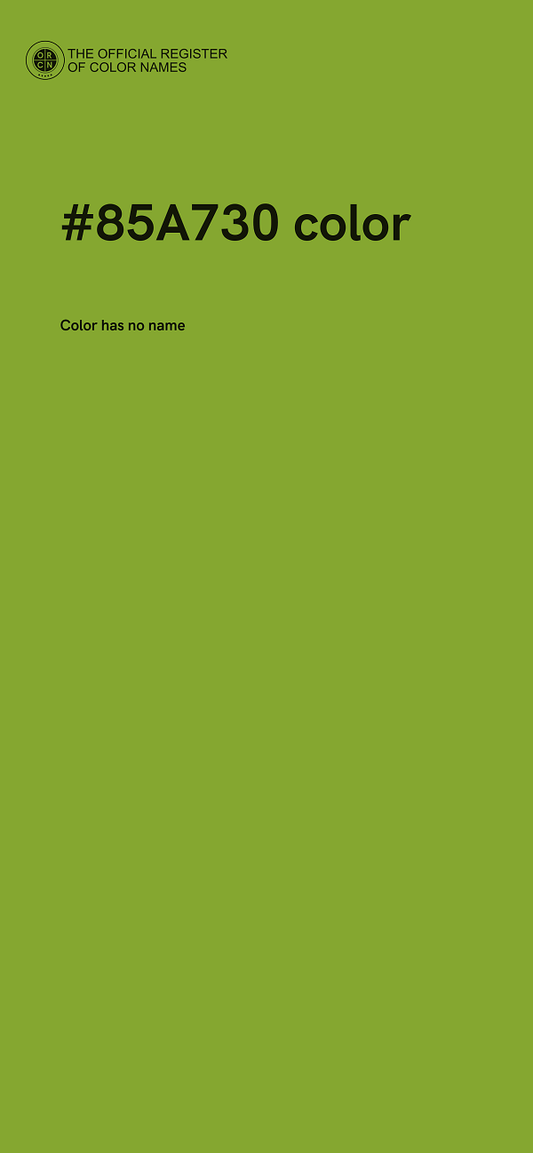 #85A730 color image