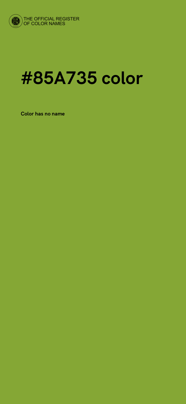 #85A735 color image