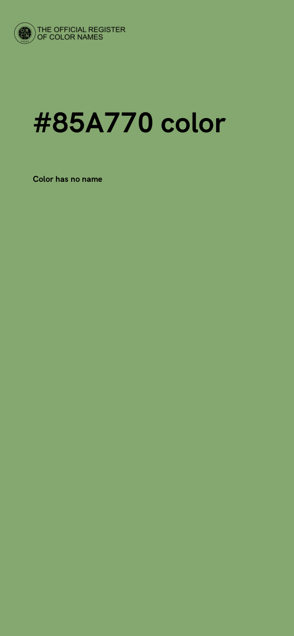 #85A770 color image