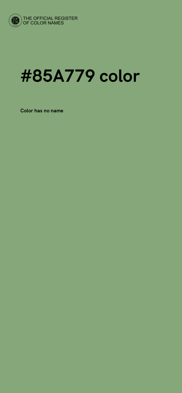 #85A779 color image