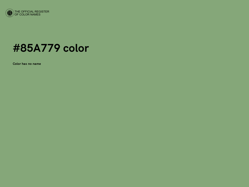 #85A779 color image