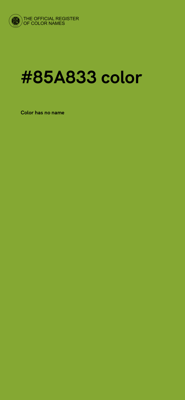 #85A833 color image