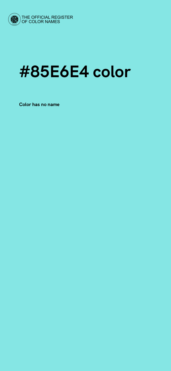 #85E6E4 color image