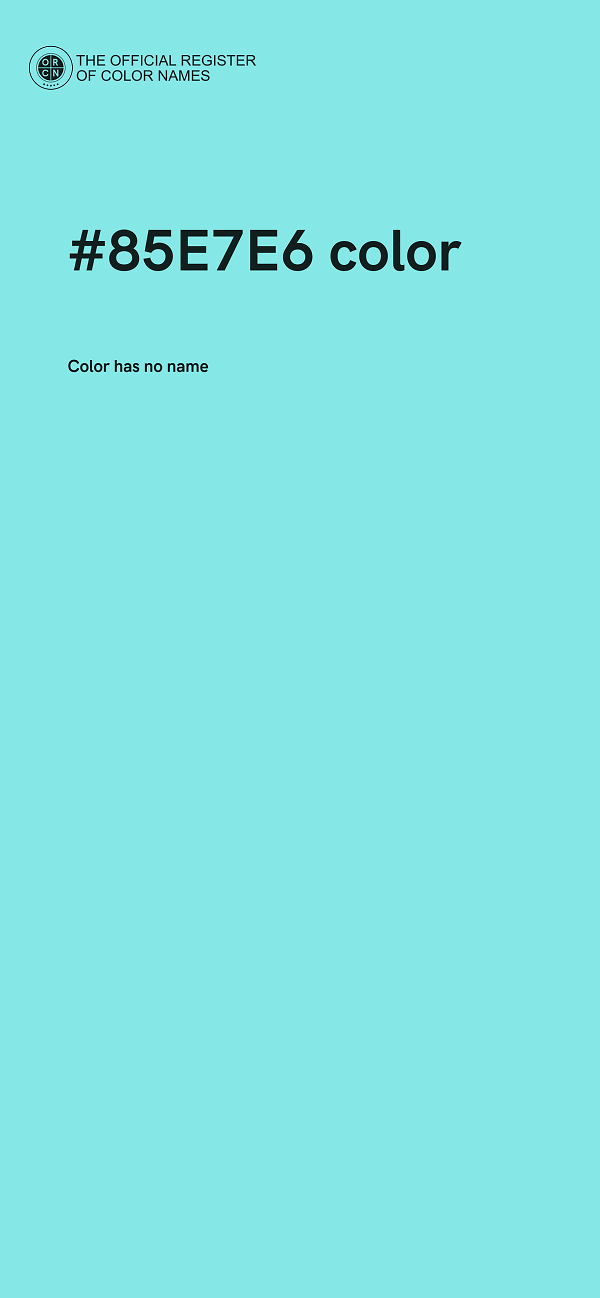 #85E7E6 color image