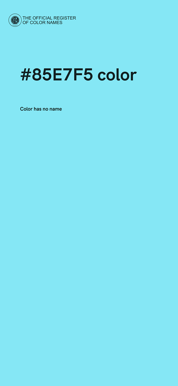 #85E7F5 color image