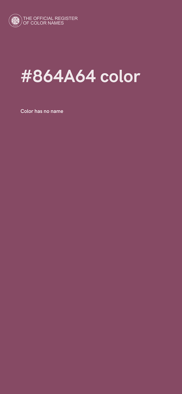 #864A64 color image