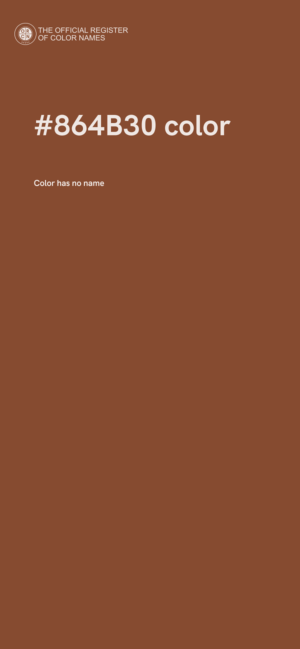 #864B30 color image