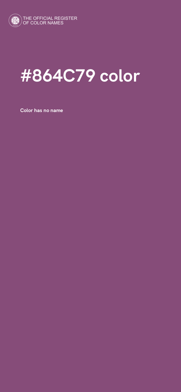 #864C79 color image