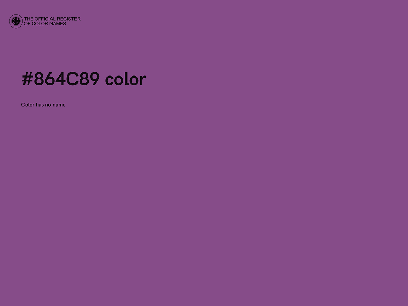 #864C89 color image