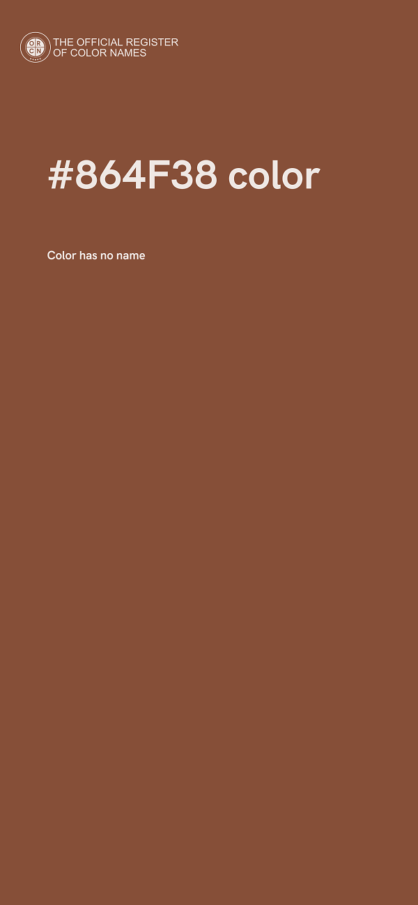 #864F38 color image