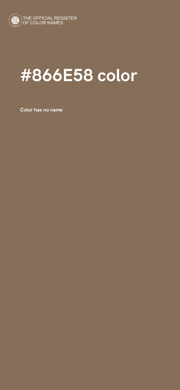 #866E58 color image