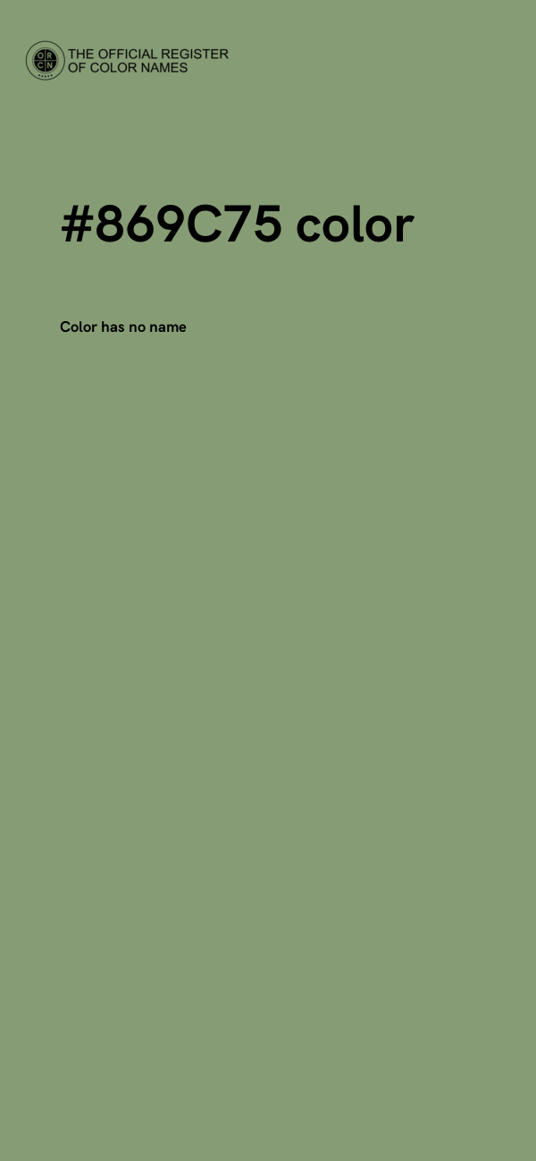 #869C75 color image