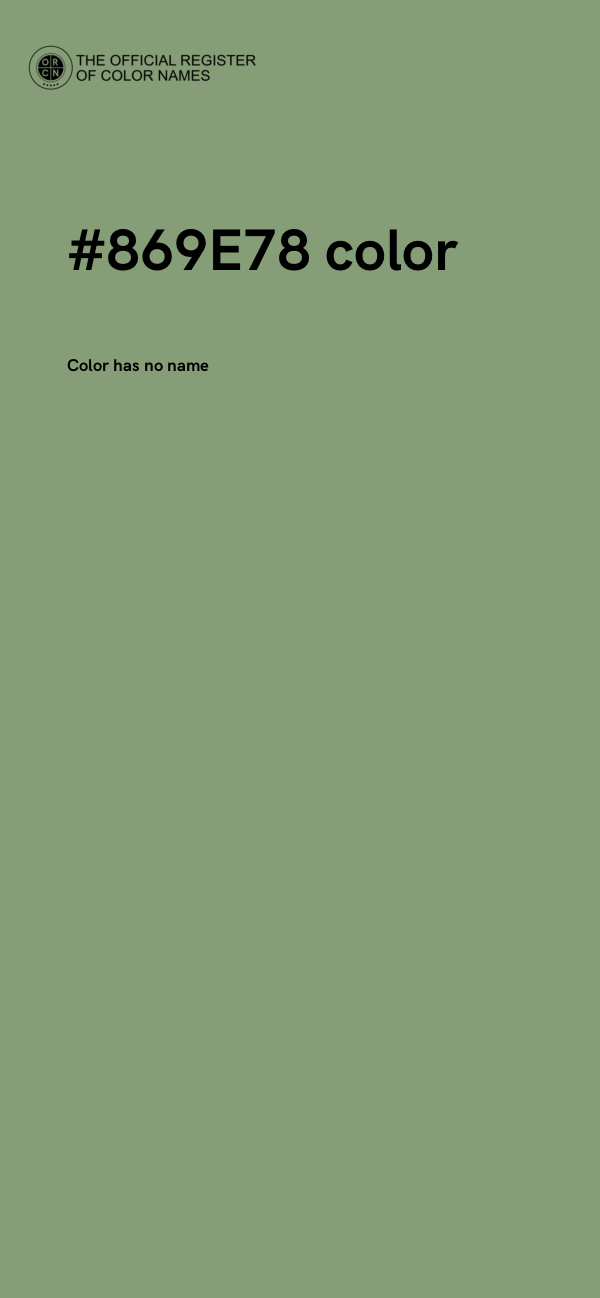 #869E78 color image