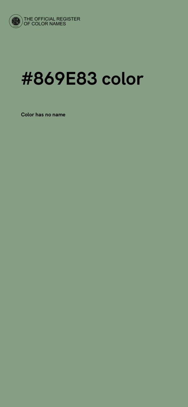 #869E83 color image