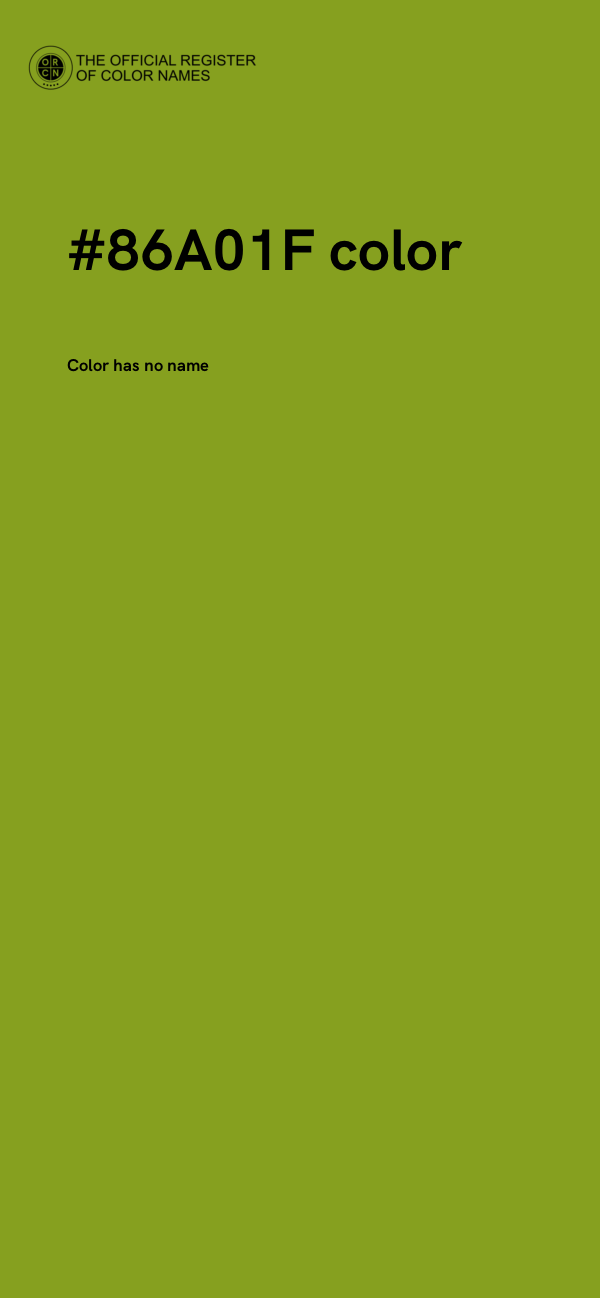 #86A01F color image