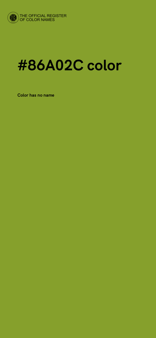 #86A02C color image