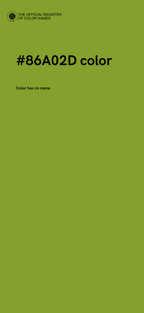 #86A02D color image