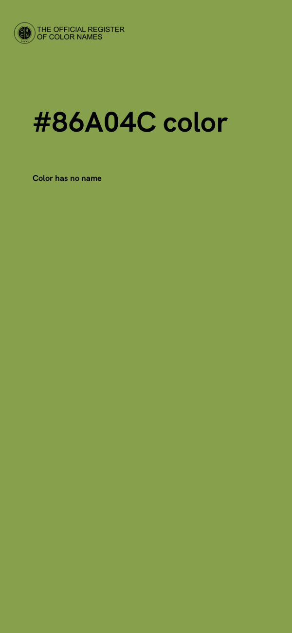 #86A04C color image