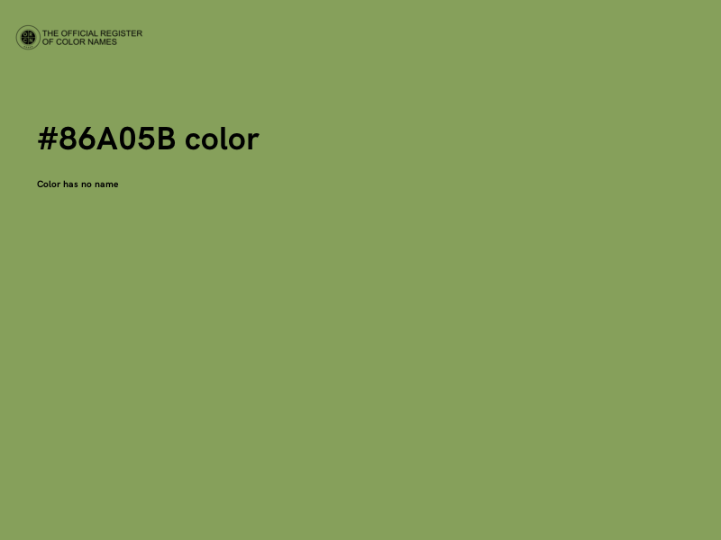 #86A05B color image