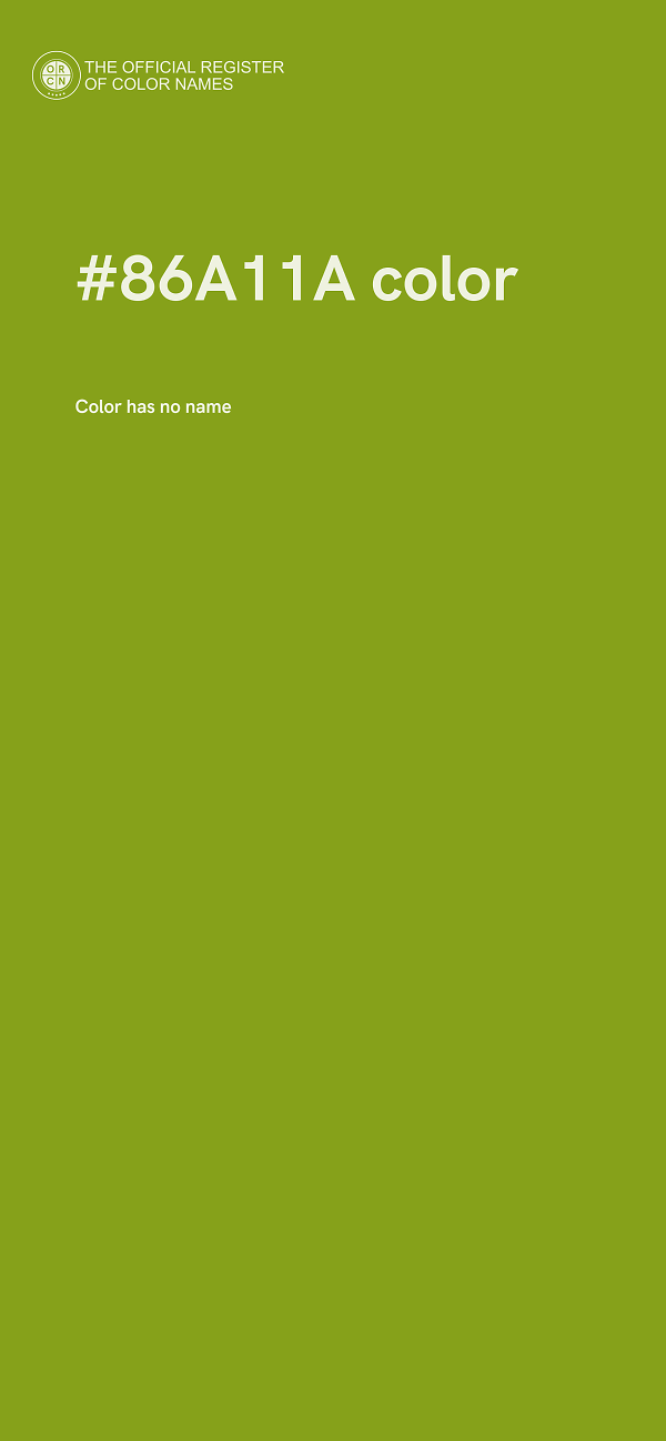 #86A11A color image