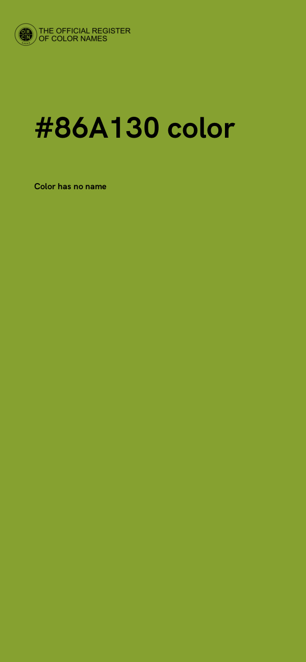 #86A130 color image