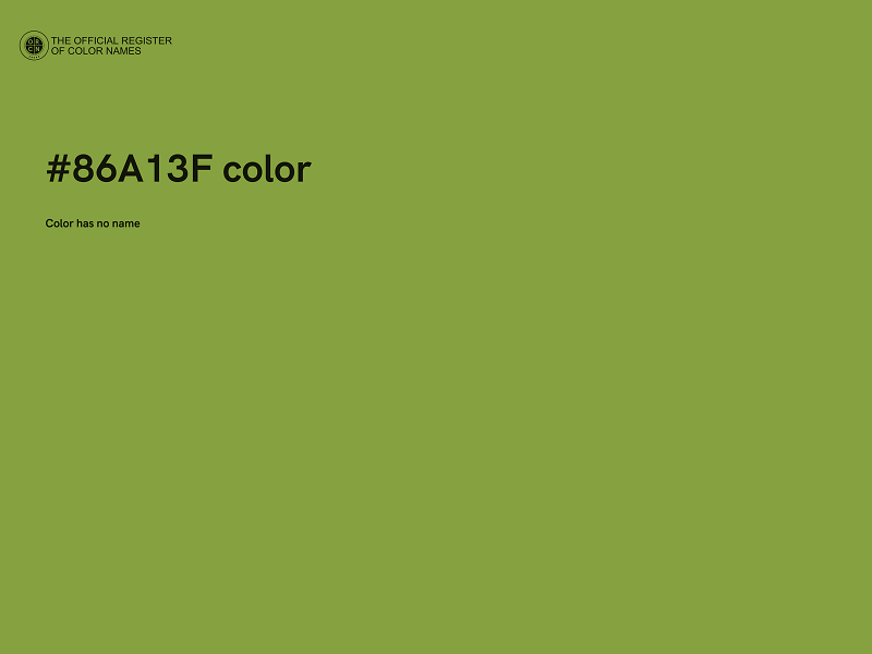 #86A13F color image