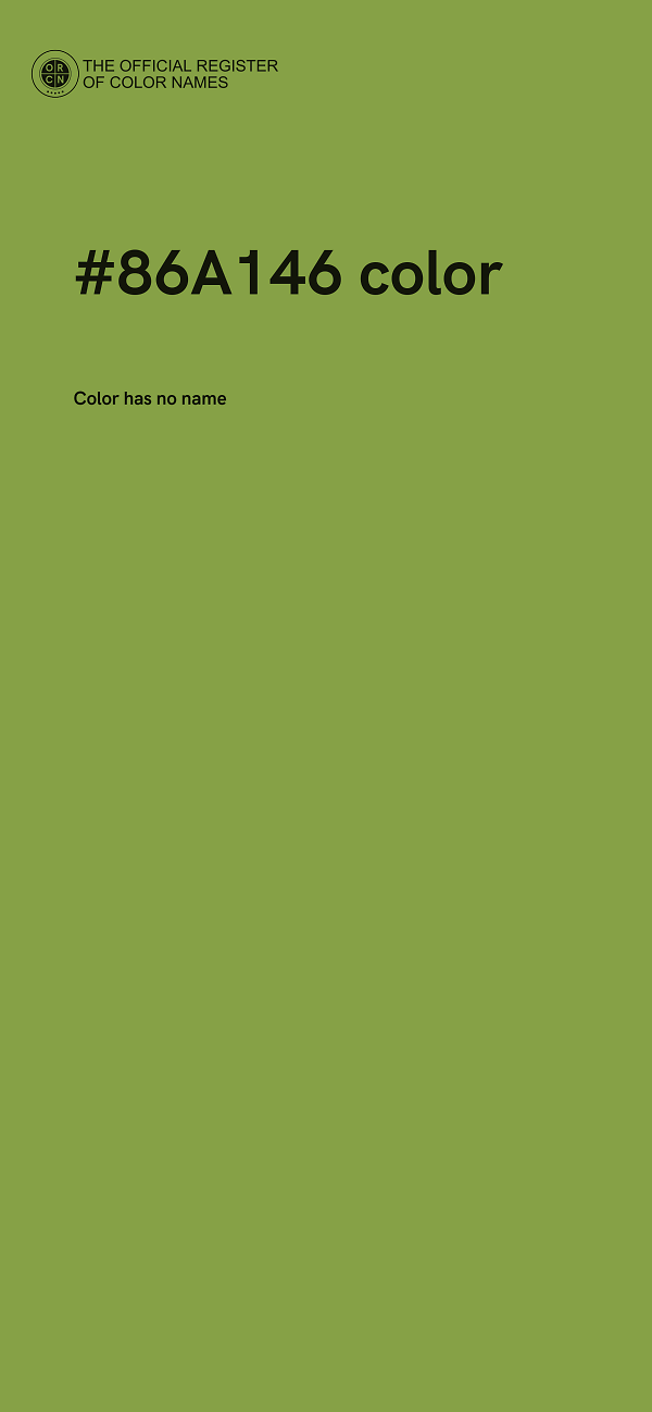 #86A146 color image