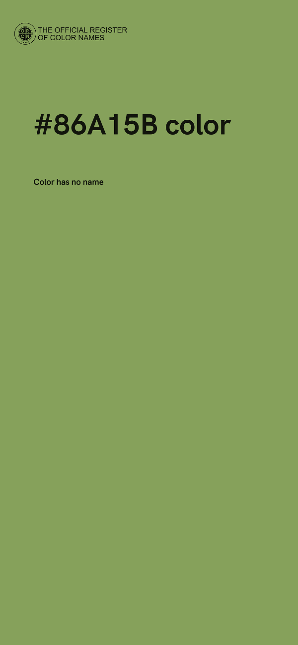 #86A15B color image